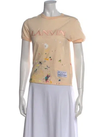 Pre-owned Lanvin Graphic Print Crew Neck T-shirt W/ Tags In Neutral