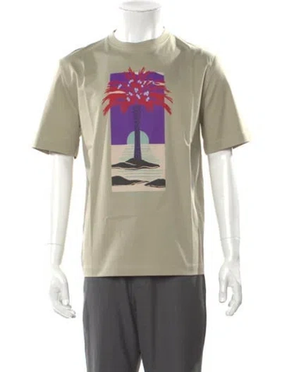 Pre-owned Lanvin Graphic Print Crew Neck T-shirt W/ Tags In Neutrals