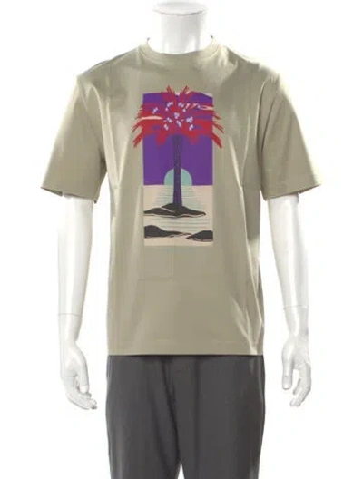 Pre-owned Lanvin Graphic Print Crew Neck T-shirt W/ Tags In Neutrals