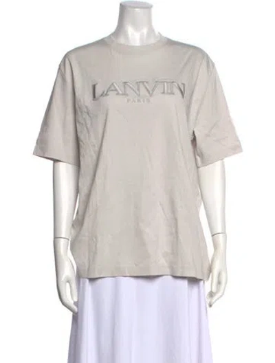 Pre-owned Lanvin Graphic Print Crew Neck T-shirt W/ Tags In Neutrals