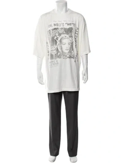 Pre-owned Lanvin Graphic Print Crew Neck T-shirt W/ Tags In White