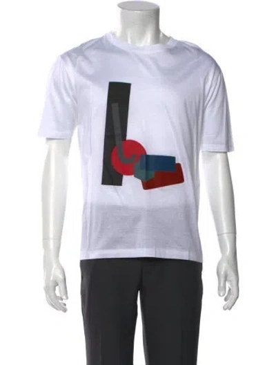 Pre-owned Lanvin Graphic Print Crew Neck T-shirt In White
