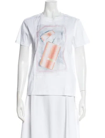 Pre-owned Lanvin Graphic Print Crew Neck T-shirt In White