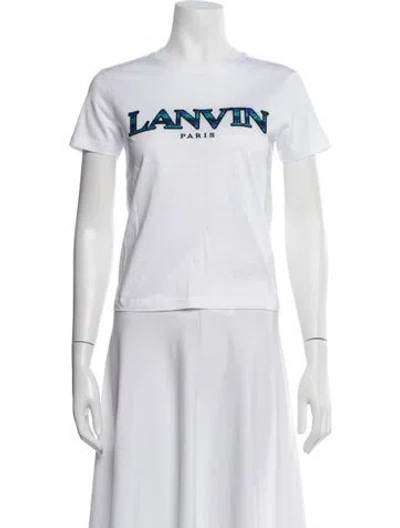Pre-owned Lanvin Graphic Print Crew Neck T-shirt In White