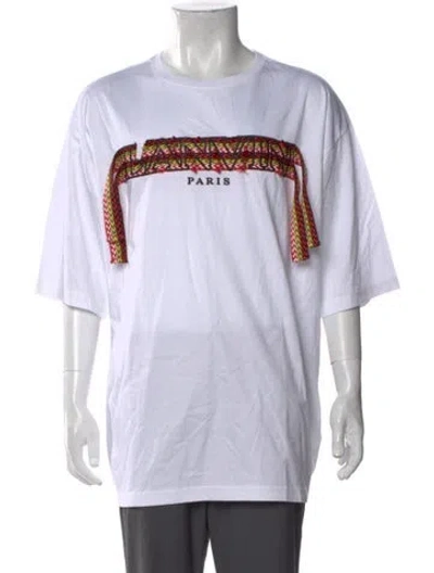 Pre-owned Lanvin Graphic Print Crew Neck T-shirt In White