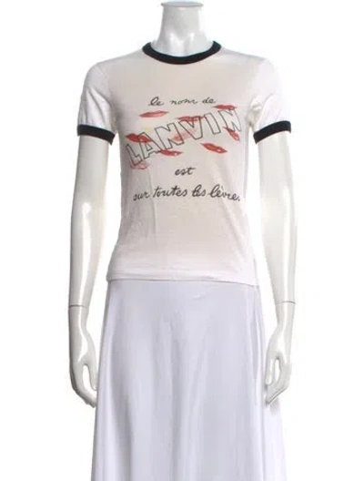 Pre-owned Lanvin Graphic Print Crew Neck T-shirt In White