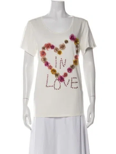 Pre-owned Lanvin Graphic Print Crew Neck T-shirt In White