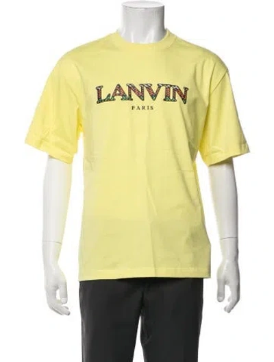 Pre-owned Lanvin Graphic Print Crew Neck T-shirt In Yellow