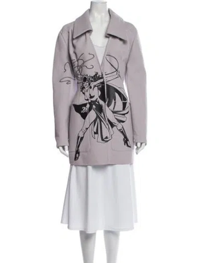 Pre-owned Lanvin Graphic Print Jacket W/ Tags In Purple