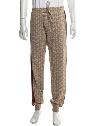 Pre-owned Lanvin Graphic Print Joggers In Brown