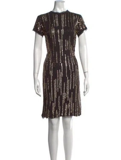Pre-owned Lanvin Graphic Print Mini Dress In Black