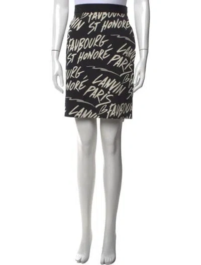 Pre-owned Lanvin Graphic Print Mini Skirt In Black