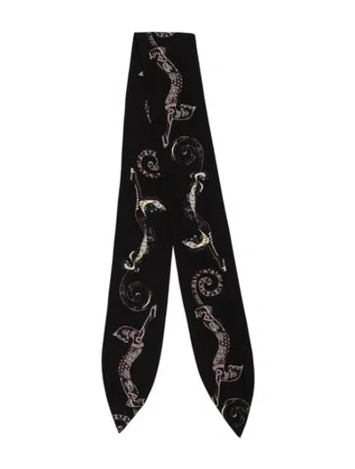 Pre-owned Lanvin Graphic Print Scarf In Black