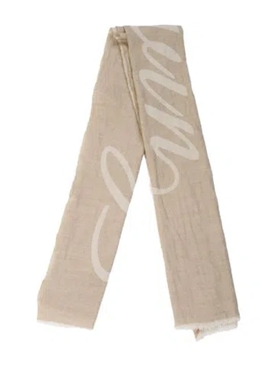 Pre-owned Lanvin Graphic Print Scarf In Neutral