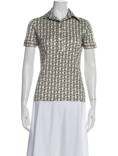 Pre-owned Lanvin Graphic Print Short Sleeve Polo In Multi