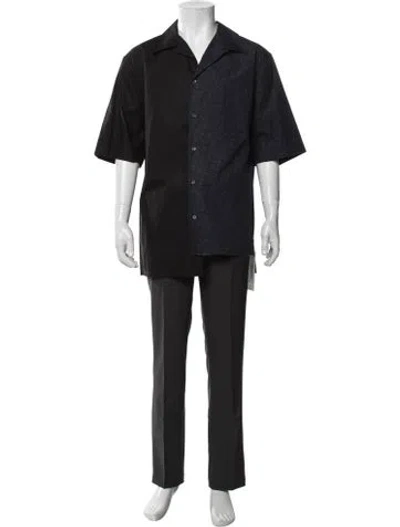 Pre-owned Lanvin Graphic Print Short Sleeve Shirt In Black/blue