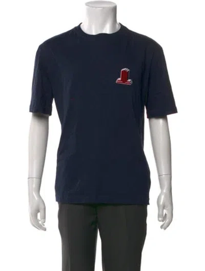 Pre-owned Lanvin Graphic Print Short Sleeve Shirt In Blue