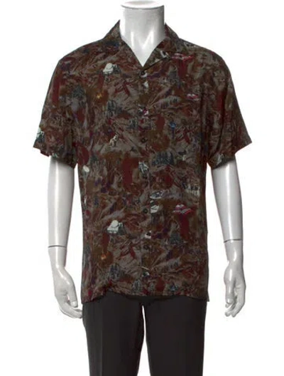 Pre-owned Lanvin Graphic Print Short Sleeve Shirt In Grey