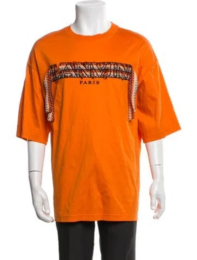 Pre-owned Lanvin Graphic Print Short Sleeve Shirt In Orange