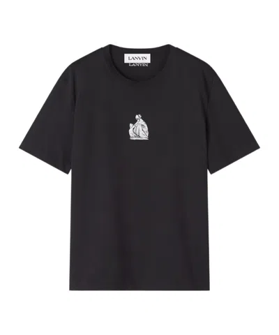 Lanvin Graphic Printed Crewneck T-shirt In Black