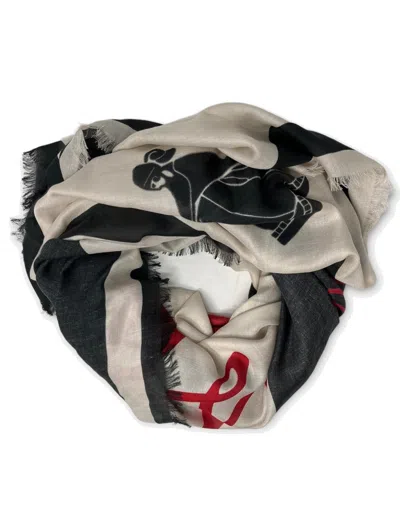 Lanvin Graphic-printed Raw-cut Edge Scarf