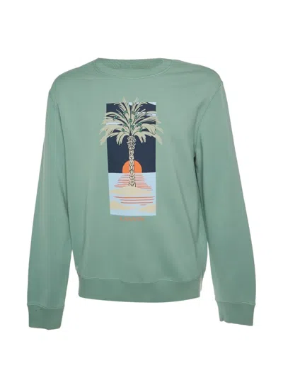 Pre-owned Lanvin Graphic-print Crewneck Sweatshirt In Green