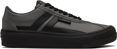 Lanvin Gray & Black 'cash By ' Sneakers In Steel/blackm310