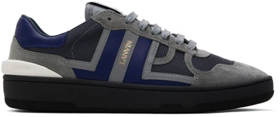 Lanvin Gray & Navy Clay Sneakers In 1820 Anthracite/blue