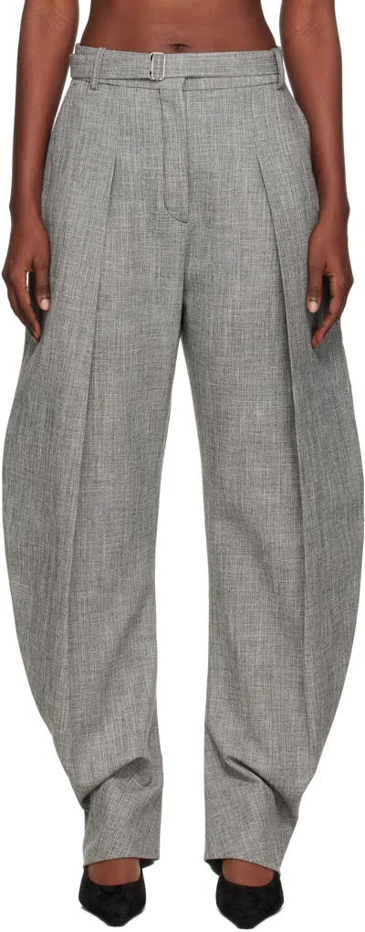 LANVIN GRAY BARREL TROUSERS