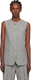 Lanvin Gray Button Vest In Gray