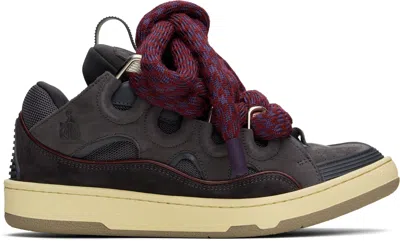Lanvin Gray Curb Sneakers In 114 Shark Grey