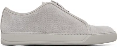Lanvin Gray Dbb1 Suede Zip Sneakers