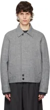 Lanvin Gray Linen Jacket In Heather Grey100