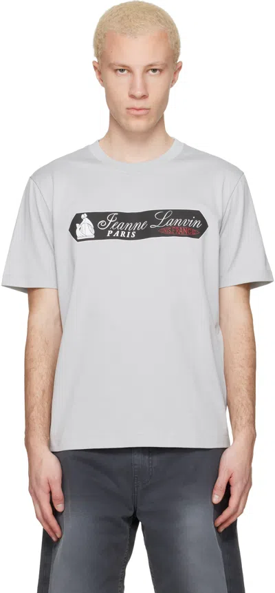 Lanvin Gray Printed ' Signature Label' T-shirt