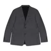 Lanvin Gray Single Breasted Flap Pockets Blazer In Black