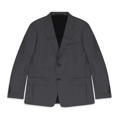 Lanvin Gray Single Breasted Flap Pockets Blazer In Black