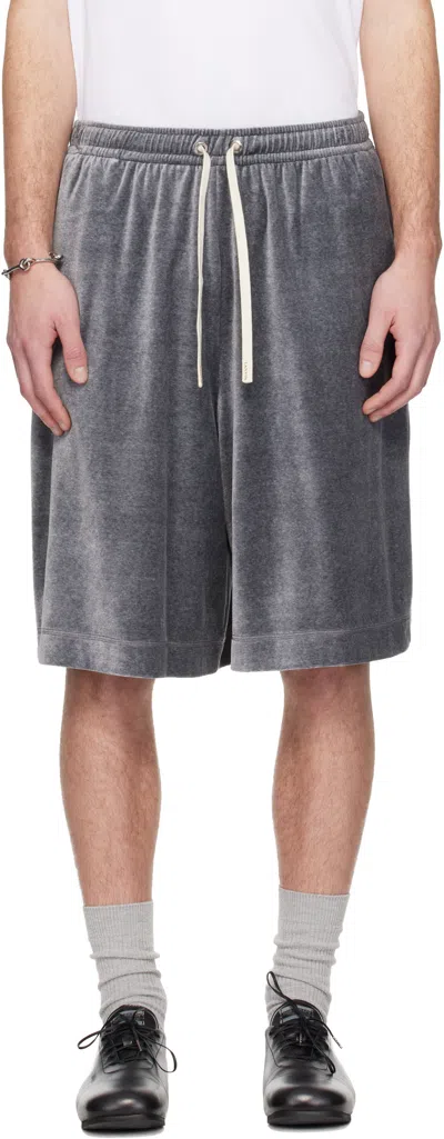 Lanvin Gray Velvet Bermuda Shorts