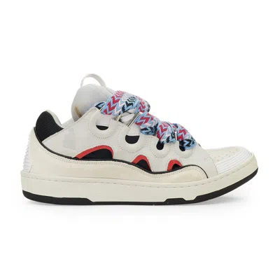 Lanvin Gray/blue Curb Sneakers In Multi