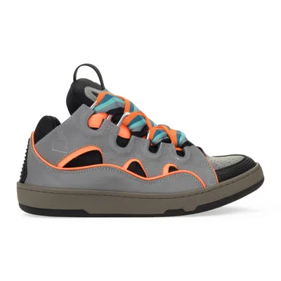 Lanvin Gray/orange Curb Sneakers