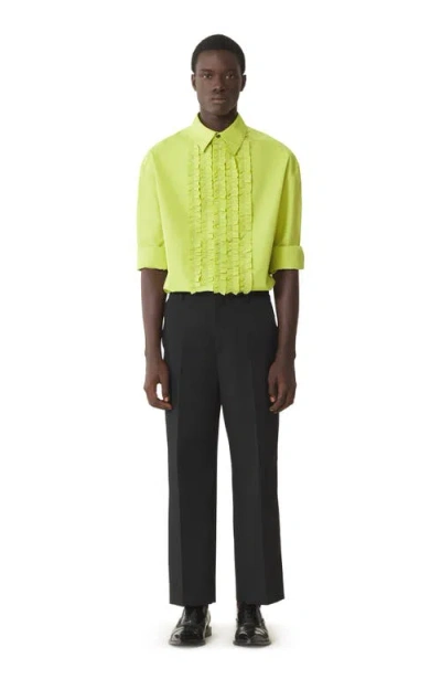 Lanvin Cotton Poplin Bib Front Shirt In Green