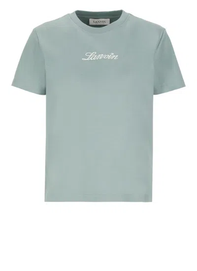 LANVIN LANVIN GREEN COTTON T-SHIRTS
