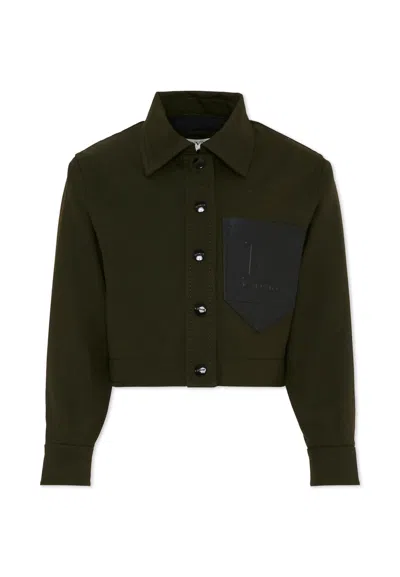 Lanvin Kids' Green Crop Shirt For Girl With Logo