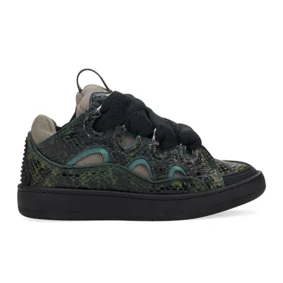 Lanvin Green Curb Sneakers In Black
