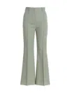 Lanvin Tailored Kick Flare Wool Trousers In Green For Women In Green