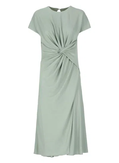Lanvin Green Robe Viscose Midi Dress