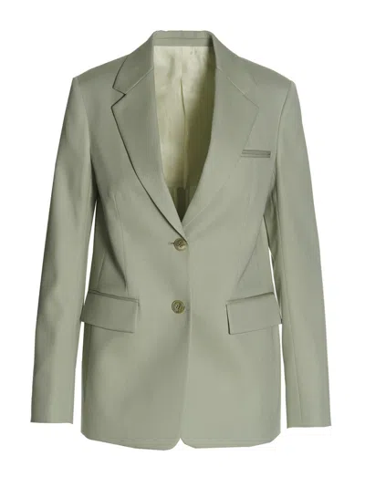 LANVIN GREEN WOOL SINGLE BREAST BLAZER JACKET