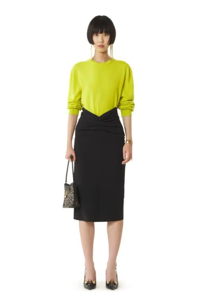 Lanvin Green Wool Sweater With Grosgrain Detail