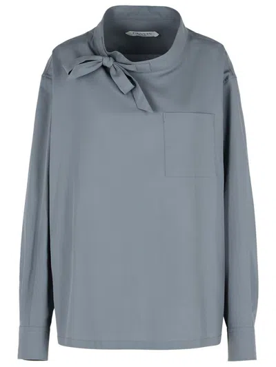 Lanvin Grey Cotton Shirt Men In Gray
