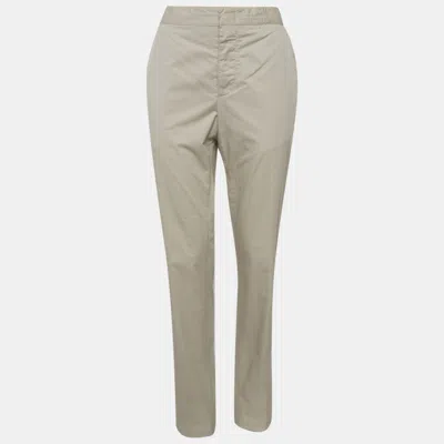 Pre-owned Lanvin Grey Cotton Trousers S In Gray