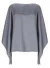 Lanvin Grey Dramatic Batwing Sleeve Blouse In Grey